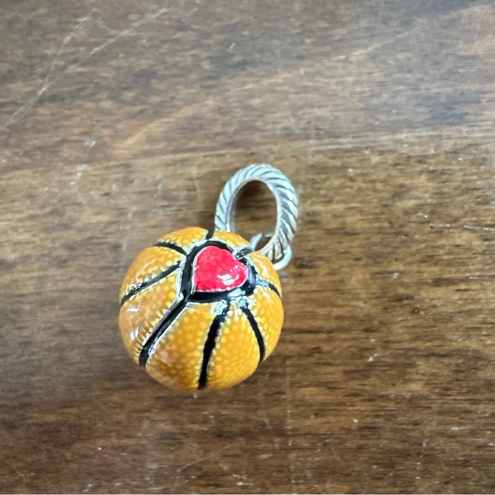Brighton Basketball Orange Black Red Heart Sports Charm‎ 🏀